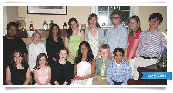 Students from Tuesday night's recital